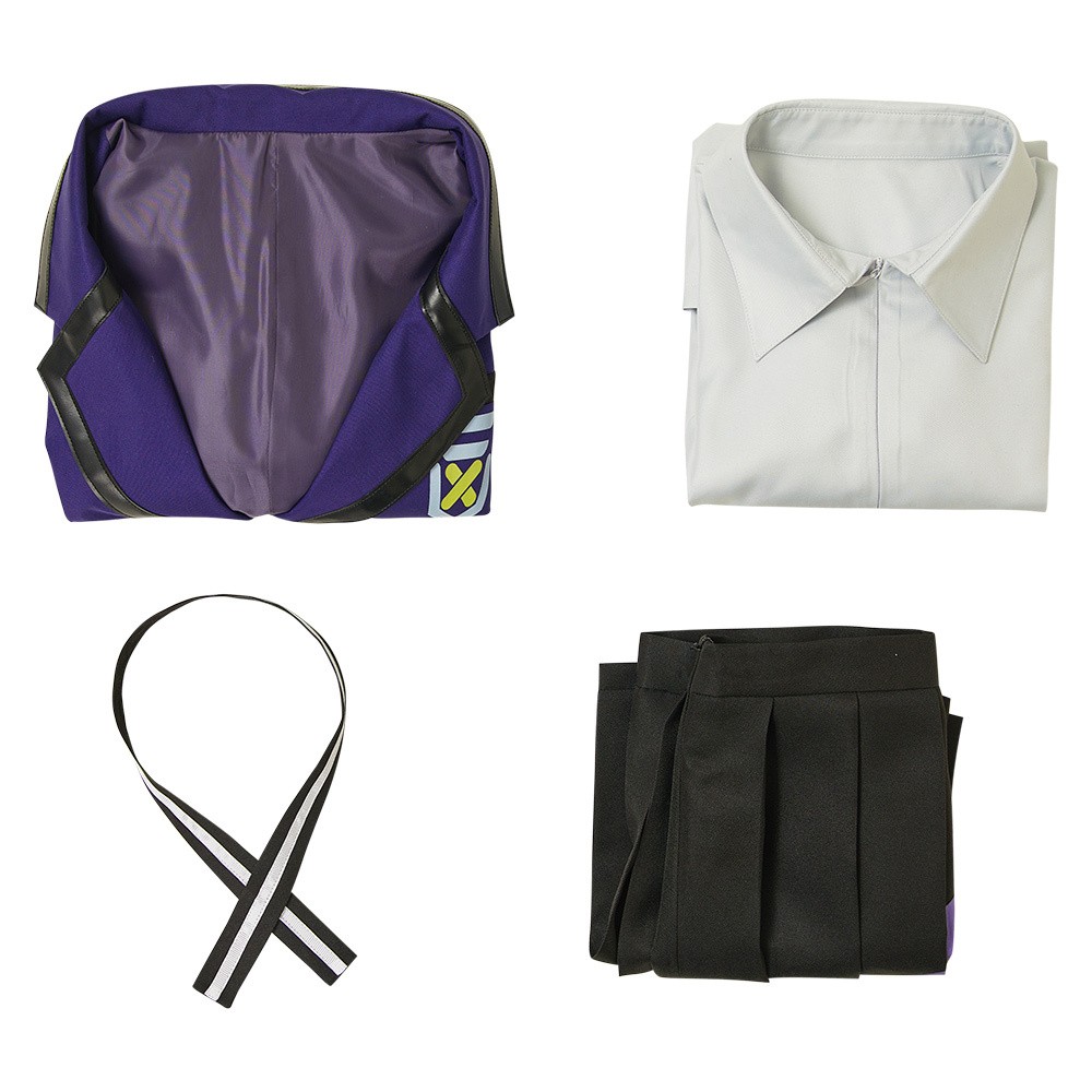 Mobile Suit Gundam (2025) Nyaan Women Purple School Uniform Skirt Cosplay Costume Halloween Carnival Outfit