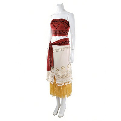 Moana Moana Women Red Tribal Cosplay Costume Halloween Carnival Outfit