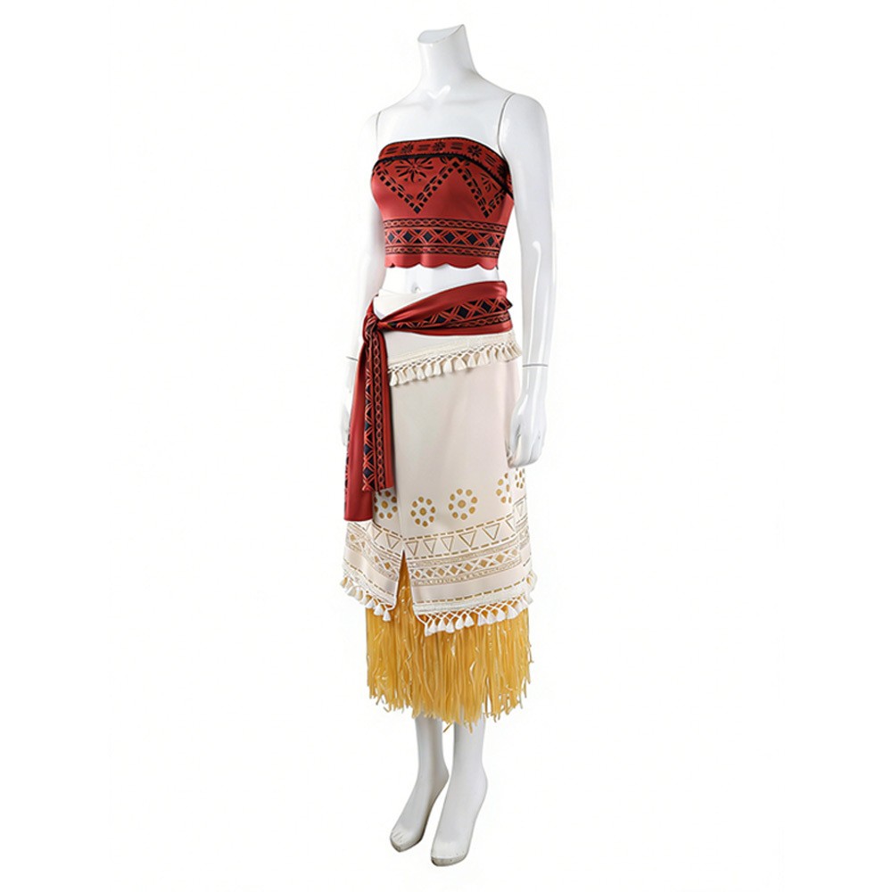 Moana Moana Women Red Tribal Cosplay Costume Halloween Carnival Outfit