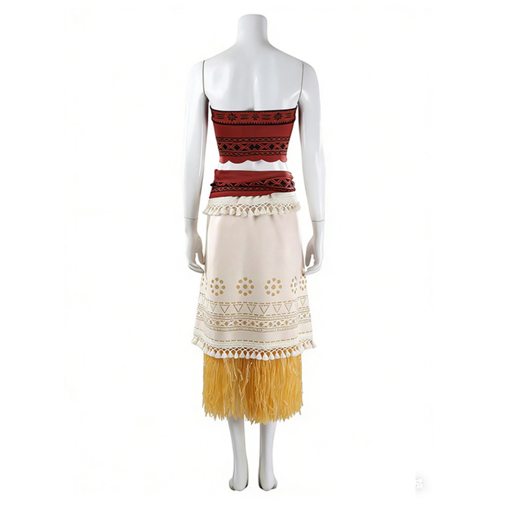 Moana Moana Women Red Tribal Cosplay Costume Halloween Carnival Outfit