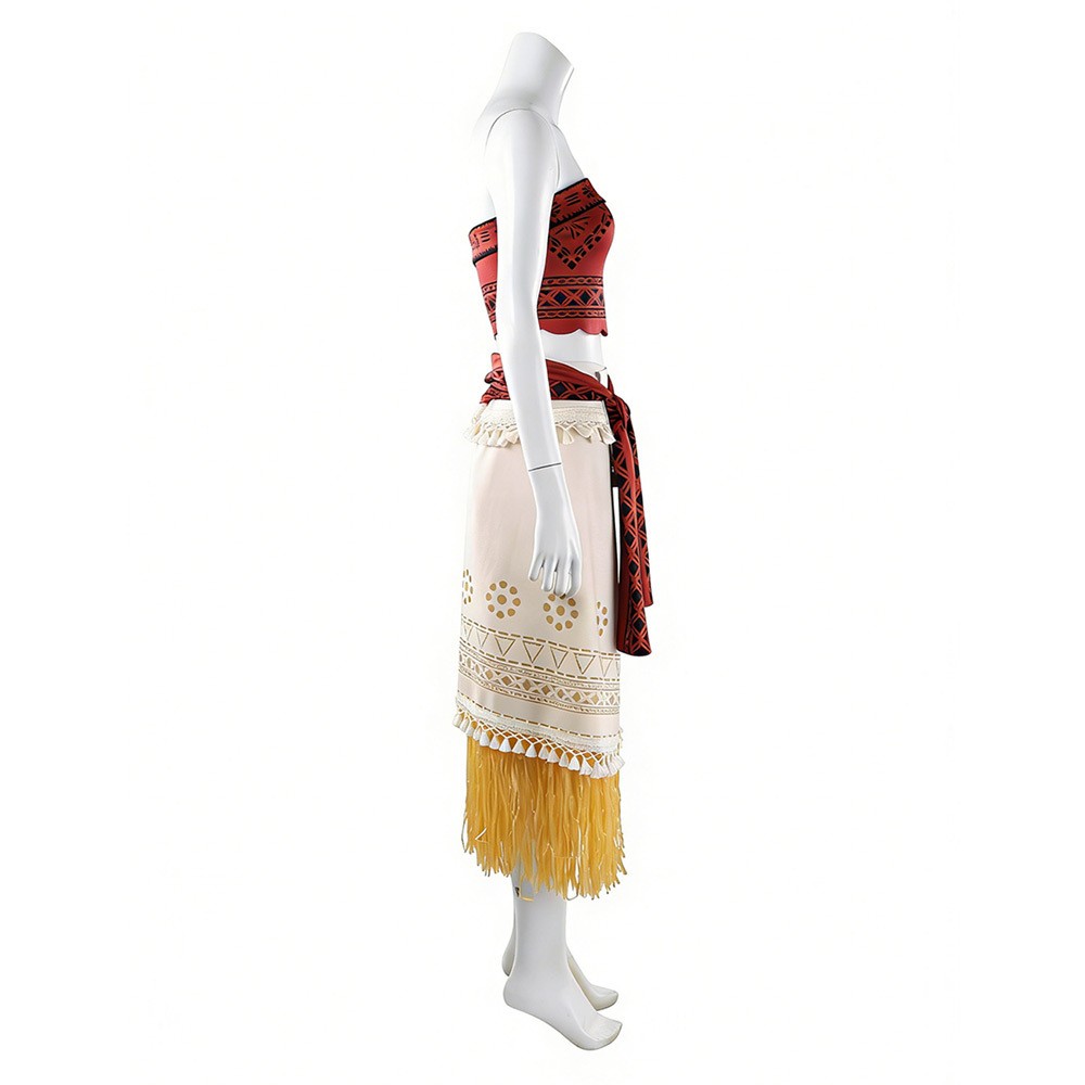 Moana Moana Women Red Tribal Cosplay Costume Halloween Carnival Outfit