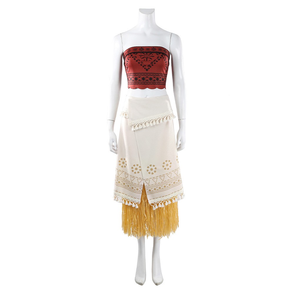 Moana Moana Women Red Tribal Cosplay Costume Halloween Carnival Outfit