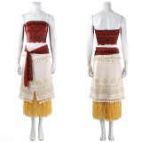 Moana Moana Women Red Tribal Cosplay Costume Halloween Carnival Outfit