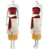 Moana Moana Women Red Tribal Cosplay Costume Halloween Carnival Outfit