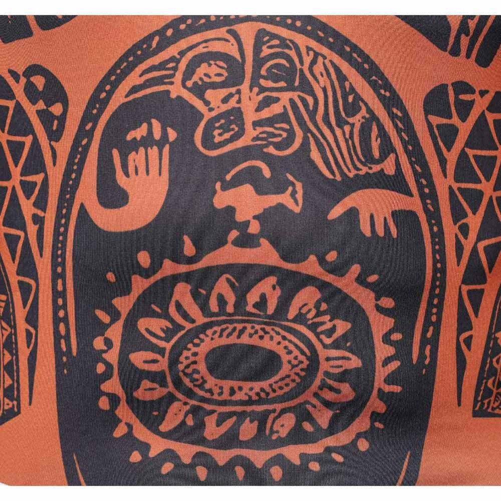 Moana Costume de Cosplay en Direct avec Jumpsuit Marron Maui et Jupe en Herbe pour Halloween et Carnaval