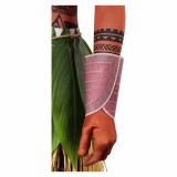 Moana Costume de Cosplay en Direct avec Jumpsuit Marron Maui et Jupe en Herbe pour Halloween et Carnaval