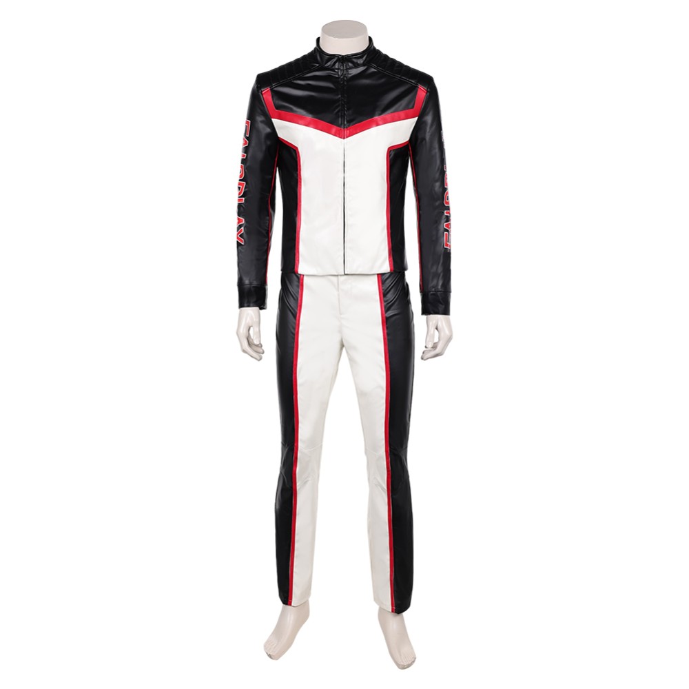 Mister Terrific Ensemble de Manteau en Cuir pour Hommes et Pantalons Costume de Fête Cosplay Halloween Carnaval