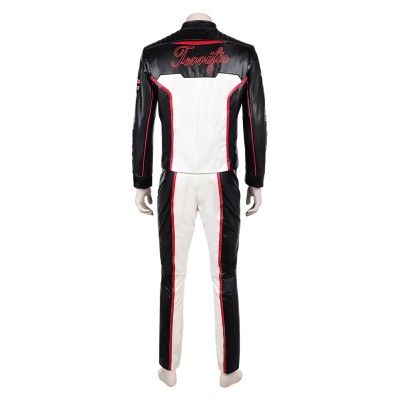 Mister Terrific Ensemble de Manteau en Cuir pour Hommes et Pantalons Costume de Fête Cosplay Halloween Carnaval