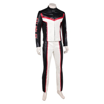Mister Terrific Ensemble de Manteau en Cuir pour Hommes et Pantalons Costume de Fête Cosplay Halloween Carnaval