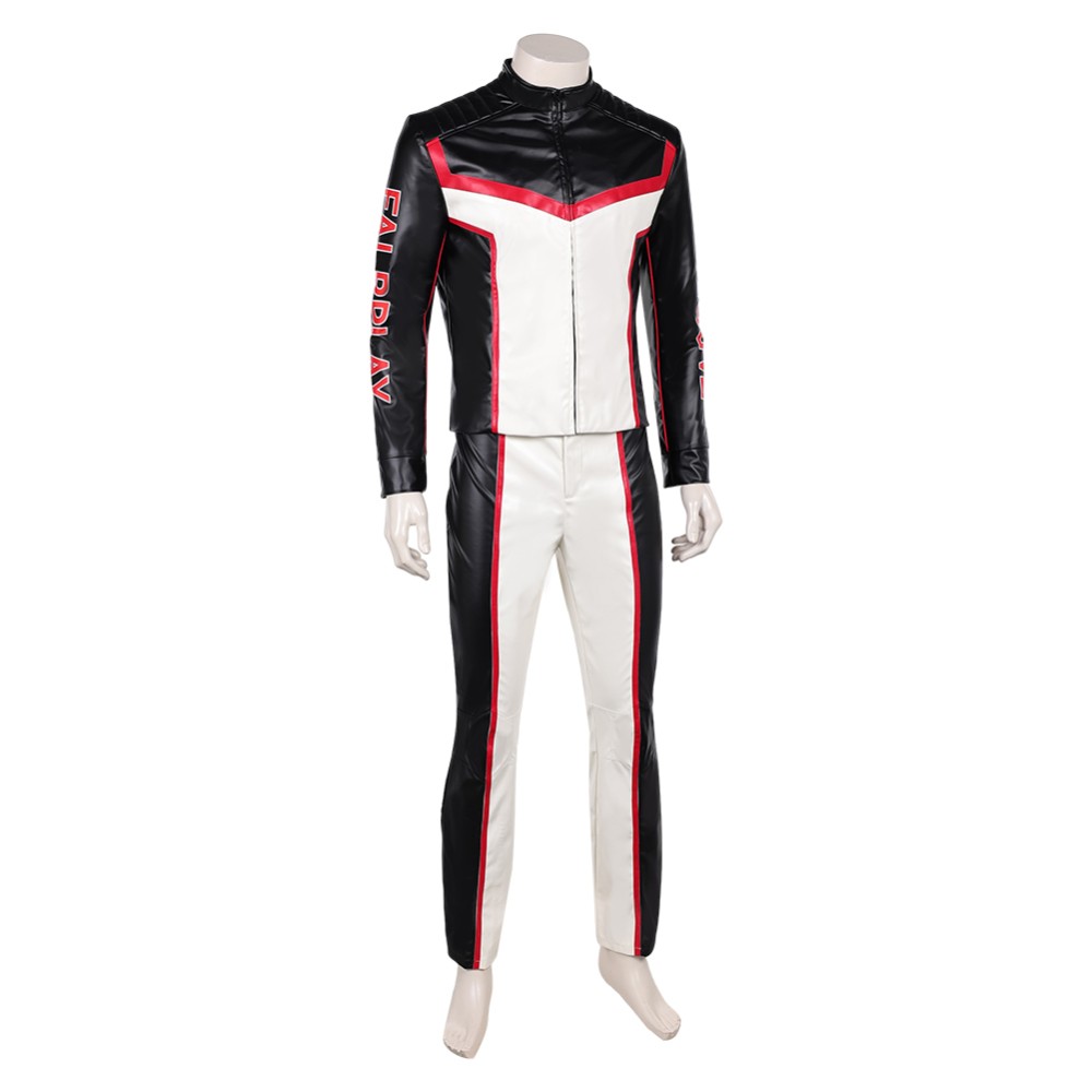 Mister Terrific Ensemble de Manteau en Cuir pour Hommes et Pantalons Costume de Fête Cosplay Halloween Carnaval