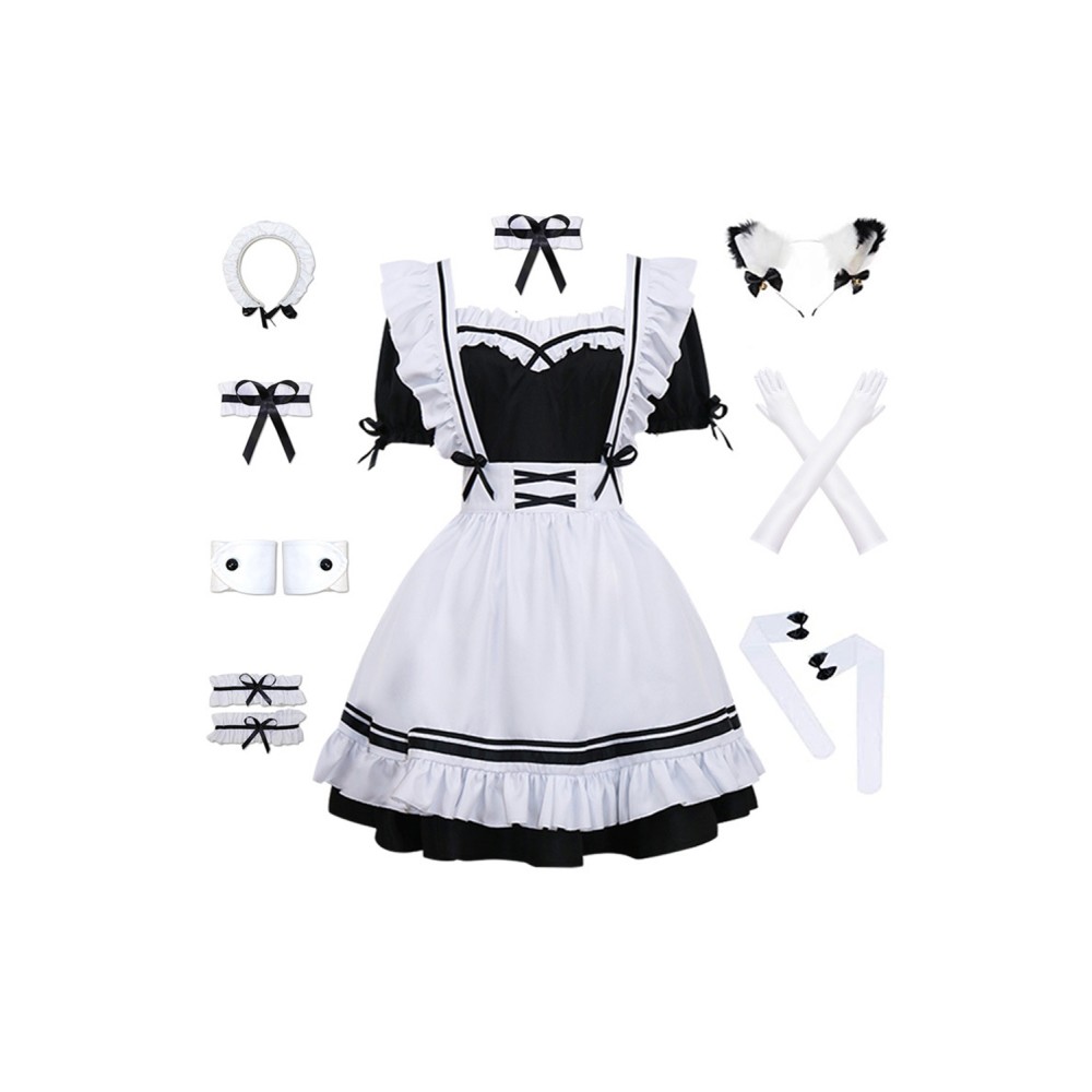 Robe de Lolita Maid Miracle Nikki Costume Cosplay Tenue de Carnaval d'Halloween