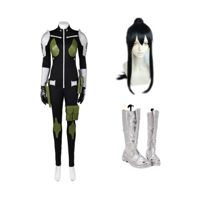 Mina Ashiro Kikoru Shinomiya Femme Noir Combinaison Ensemble Costume Cosplay Halloween Carnaval Tenue
