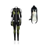 Mina Ashiro Kikoru Shinomiya Femme Noir Combinaison Ensemble Costume Cosplay Halloween Carnaval Tenue