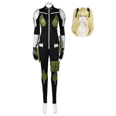 Mina Ashiro Kikoru Shinomiya Femme Noir Combinaison Ensemble Costume Cosplay Halloween Carnaval Tenue