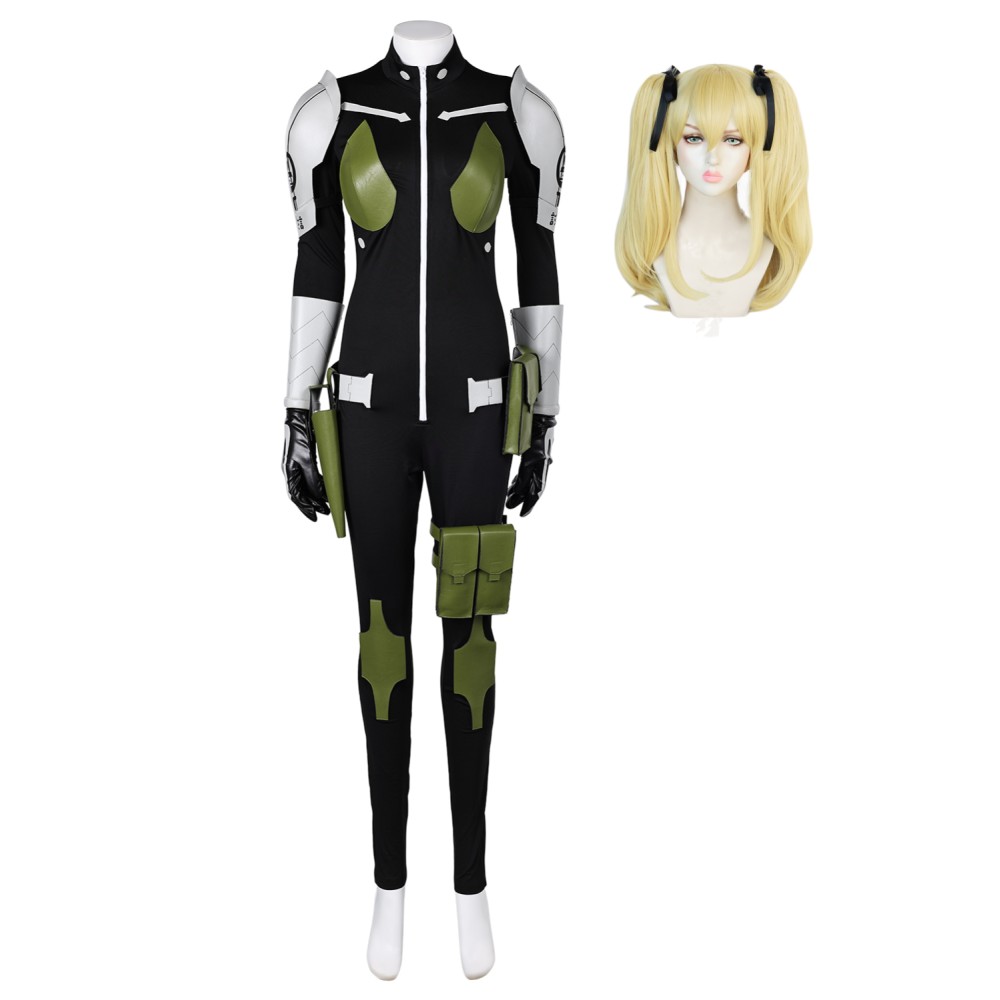 Mina Ashiro Kikoru Shinomiya Femme Noir Combinaison Ensemble Costume Cosplay Halloween Carnaval Tenue