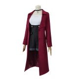 Metallic Rouge Rouge Redstar Burgundy Uniform Suit Cosplay Costume Halloween Carnival Outfit