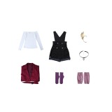 Metallic Rouge Rouge Redstar Burgundy Uniform Suit Cosplay Costume Halloween Carnival Outfit