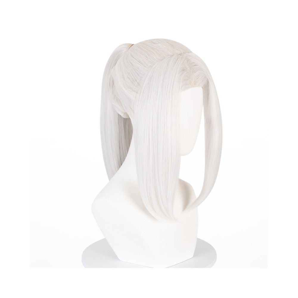 Mei Mei White Ponytail Wig Heat Resistant Synthetic Hair Party Props Cosplay Costume Halloween Carnival