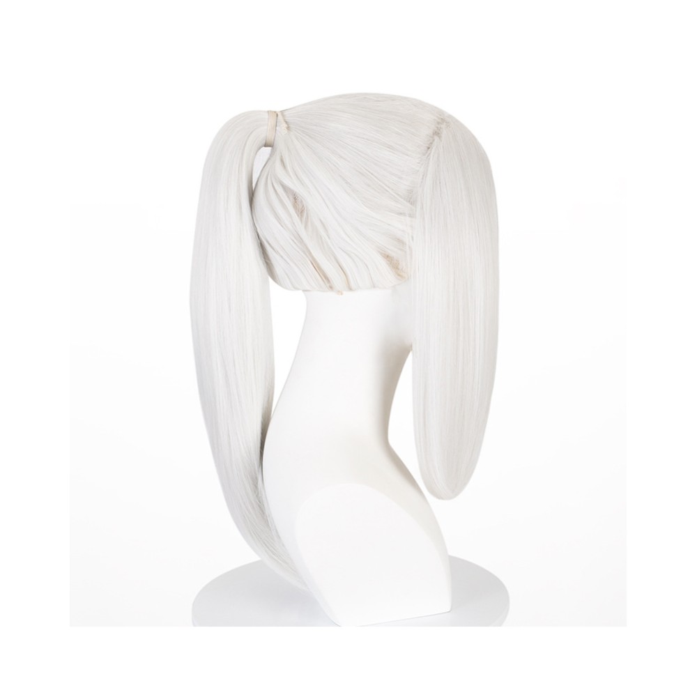 Mei Mei White Ponytail Wig Heat Resistant Synthetic Hair Party Props Cosplay Costume Halloween Carnival