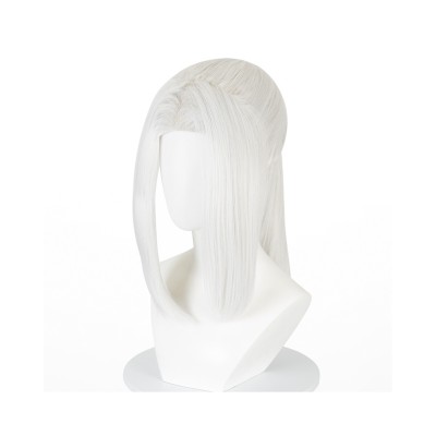 Mei Mei White Ponytail Wig Heat Resistant Synthetic Hair Party Props Cosplay Costume Halloween Carnival