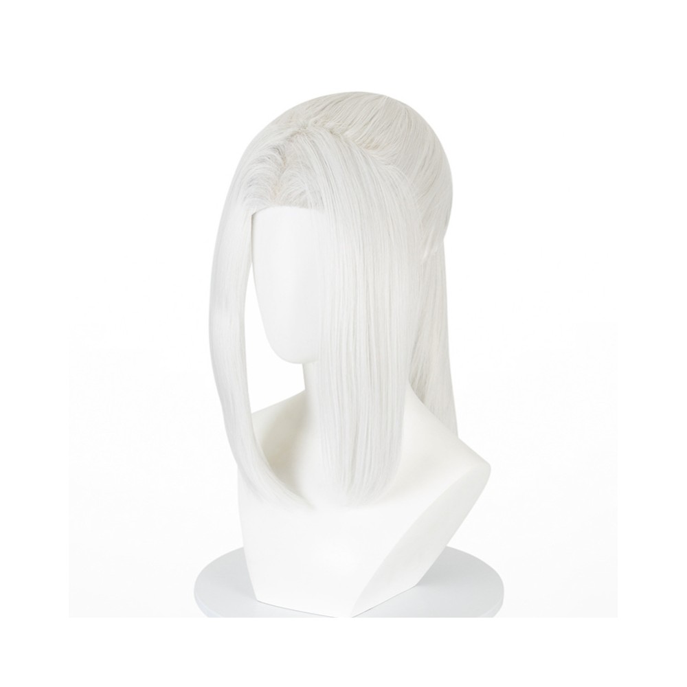 Mei Mei White Ponytail Wig Heat Resistant Synthetic Hair Party Props Cosplay Costume Halloween Carnival
