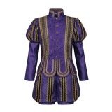 Costume de cosplay médiéval Renaissance Tudor Noble Prince Henry Purple pour Halloween et carnaval