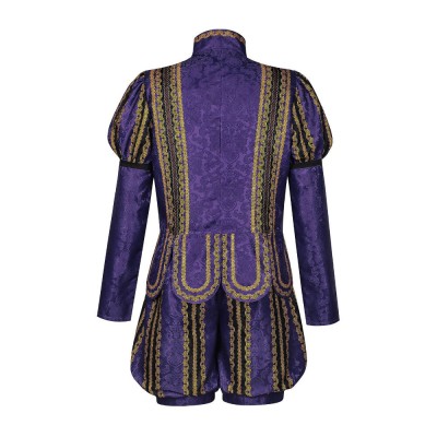 Costume de cosplay médiéval Renaissance Tudor Noble Prince Henry Purple pour Halloween et carnaval