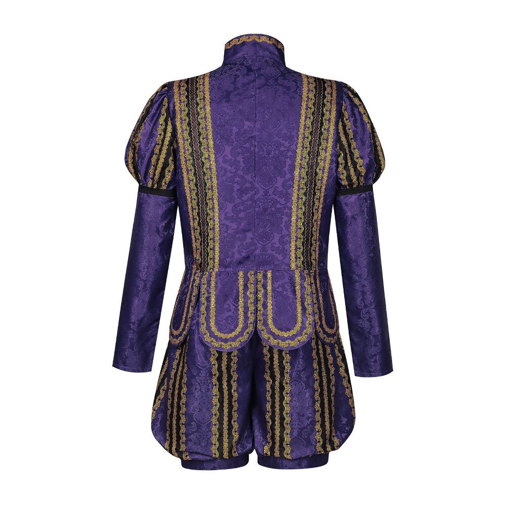 Costume de cosplay médiéval Renaissance Tudor Noble Prince Henry Purple pour Halloween et carnaval