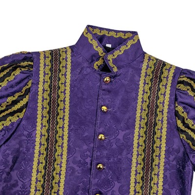Costume de cosplay médiéval Renaissance Tudor Noble Prince Henry Purple pour Halloween et carnaval