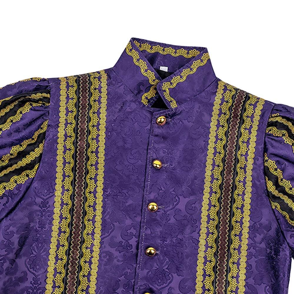Costume de cosplay médiéval Renaissance Tudor Noble Prince Henry Purple pour Halloween et carnaval