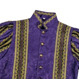 Costume de cosplay médiéval Renaissance Tudor Noble Prince Henry Purple pour Halloween et carnaval