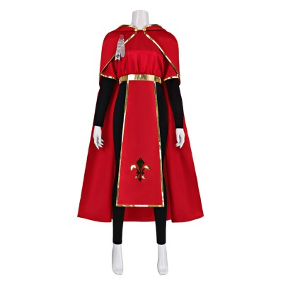 Costume de cosplay de prêtre et de nonne en robe rouge de style Renaissance médiévale pour Halloween et carnaval
