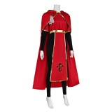 Costume de cosplay de prêtre et de nonne en robe rouge de style Renaissance médiévale pour Halloween et carnaval