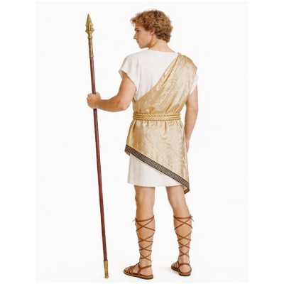 Costume de cosplay de soldat romain de la Renaissance médiévale jaune pour Halloween et carnaval