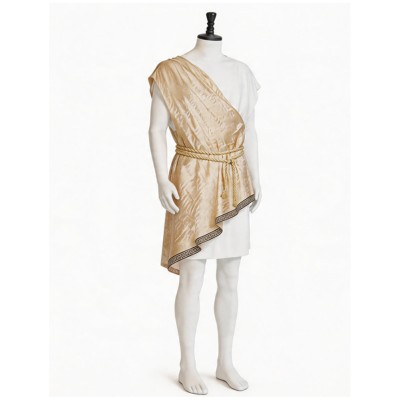 Costume de cosplay de soldat romain de la Renaissance médiévale jaune pour Halloween et carnaval