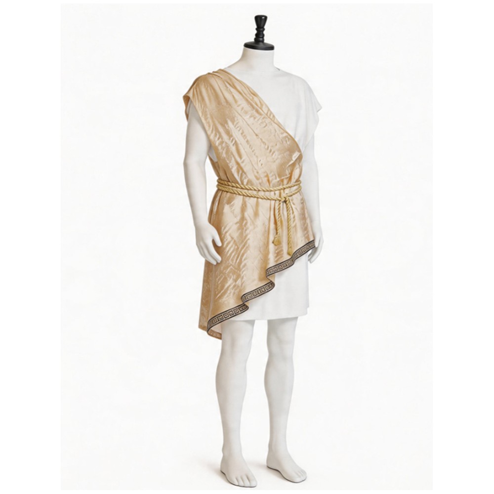 Costume de cosplay de soldat romain de la Renaissance médiévale jaune pour Halloween et carnaval