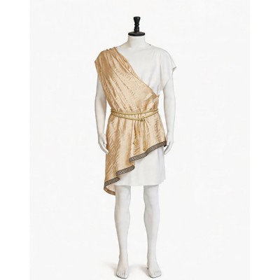 Costume de cosplay de soldat romain de la Renaissance médiévale jaune pour Halloween et carnaval
