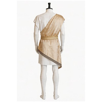 Costume de cosplay de soldat romain de la Renaissance médiévale jaune pour Halloween et carnaval