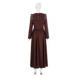 Robe de servante de campagne brune de la colonie de prairie de la Renaissance médiévale, costume de cosplay pour Halloween et carnaval