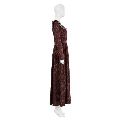 Robe de servante de campagne brune de la colonie de prairie de la Renaissance médiévale, costume de cosplay pour Halloween et carnaval