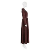 Robe de servante de campagne brune de la colonie de prairie de la Renaissance médiévale, costume de cosplay pour Halloween et carnaval