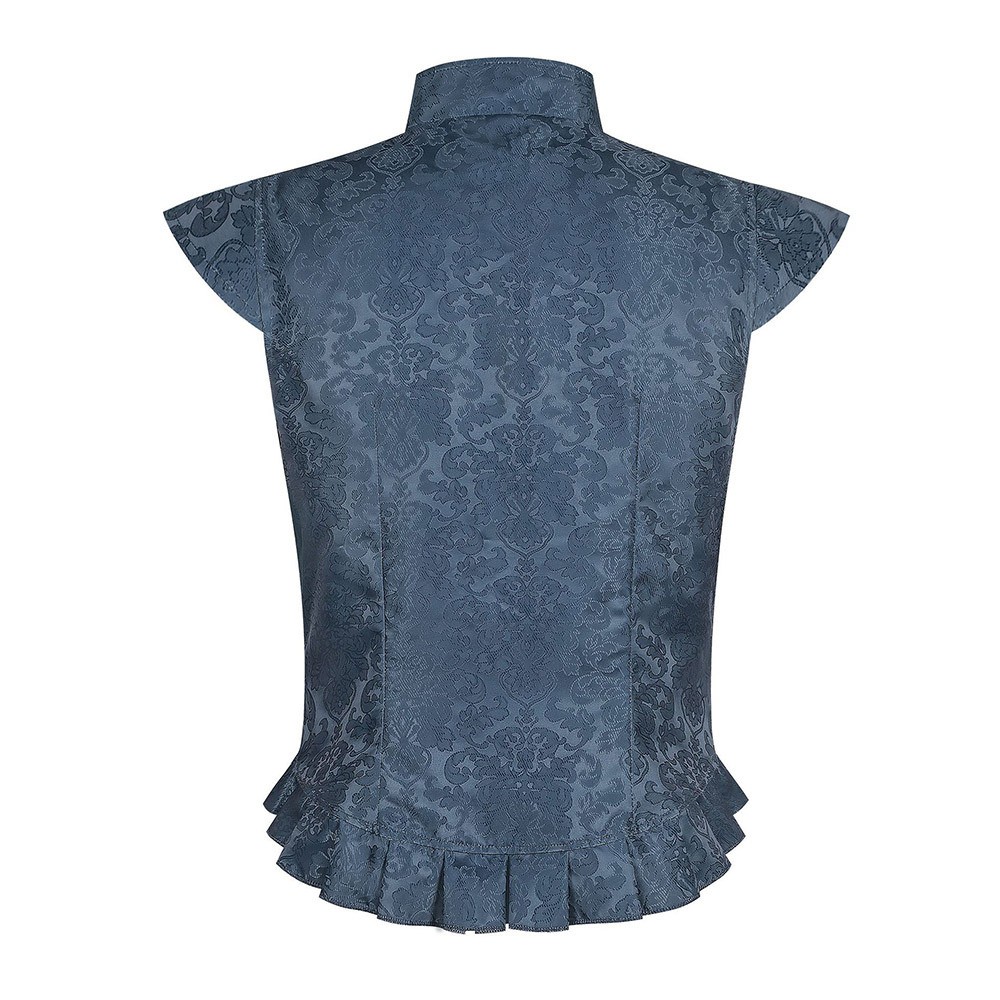 Medieval Renaissance Pirate Blue Vest Adult Male Cosplay Costume Halloween Carnival
