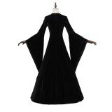 Medieval Renaissance Aristocratic Woman Black and Green Dress Cosplay Costume Halloween Carnival
