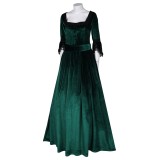 Medieval Clothing Gothic Formal Women Dress With Belt Suit &nbsp; Cosplay Costume Halloween Carnival Outfit