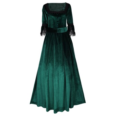 Medieval Clothing Gothic Formal Women Dress With Belt Suit &nbsp; Cosplay Costume Halloween Carnival Outfit