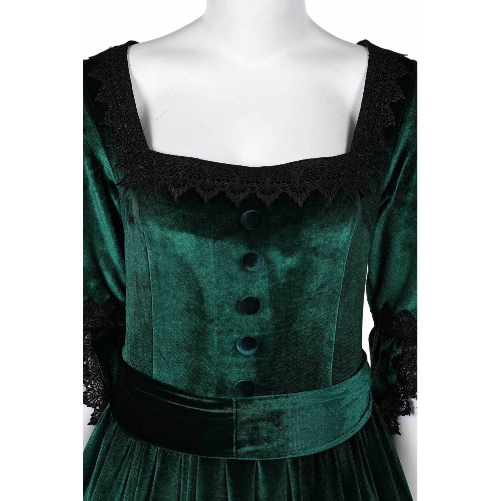 Medieval Clothing Gothic Formal Women Dress With Belt Suit &nbsp; Cosplay Costume Halloween Carnival Outfit