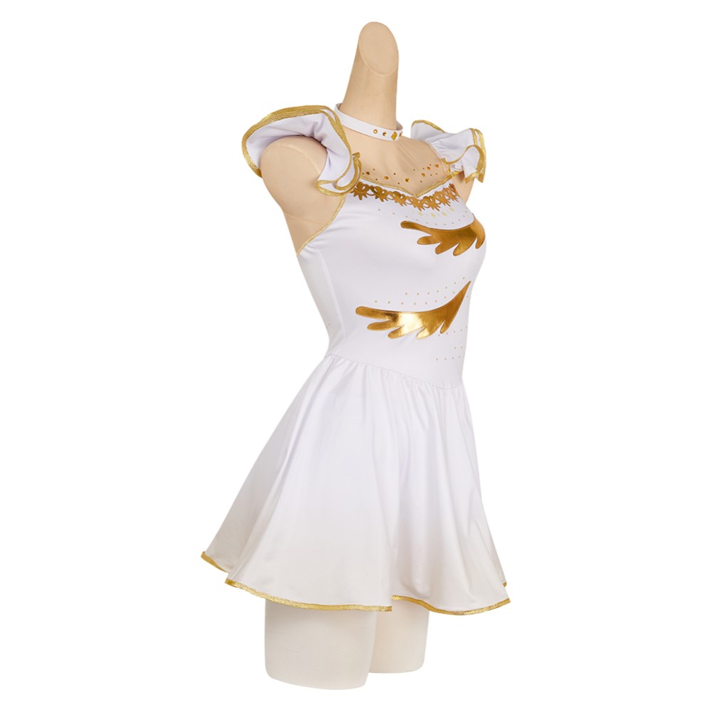 Robe blanche de cosplay pour femmes Medalist Yuitsuka Inori, costume pour Halloween et carnaval