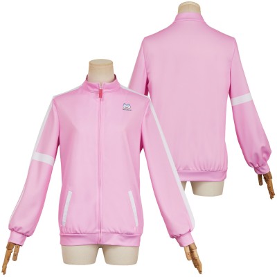 Medalist Yuitsuka Inori Pink Sportswear Jacket Cosplay Costume Halloween Carnival Outfit