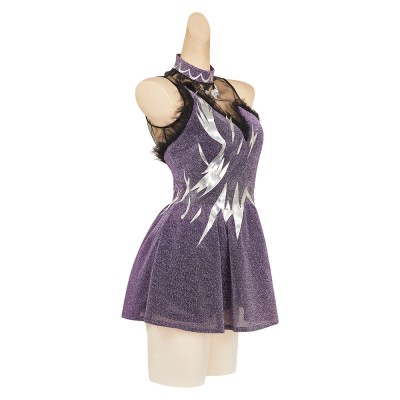 Robe violette de cosplay pour femmes Medalist Hikaru Kamisaki Costume de Halloween Tenue de carnaval
