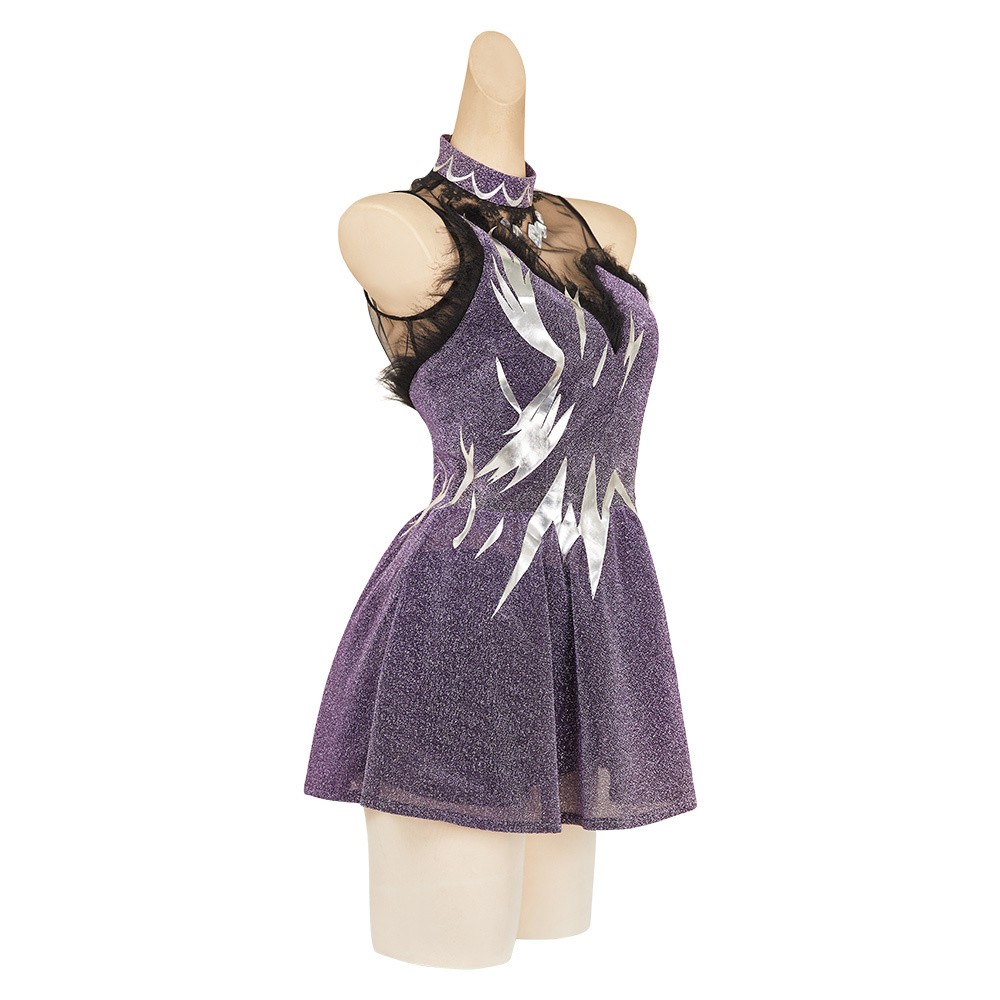 Robe violette de cosplay pour femmes Medalist Hikaru Kamisaki Costume de Halloween Tenue de carnaval